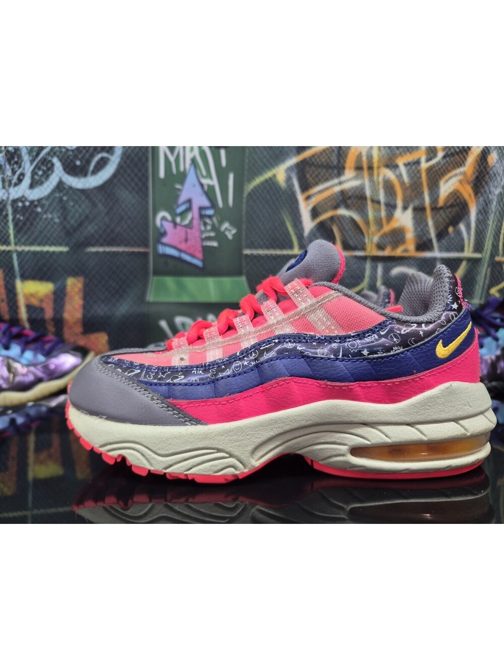 Nike Air Max 95 PS Doodles Girls Running Shoes Size 3Y CI9936-500